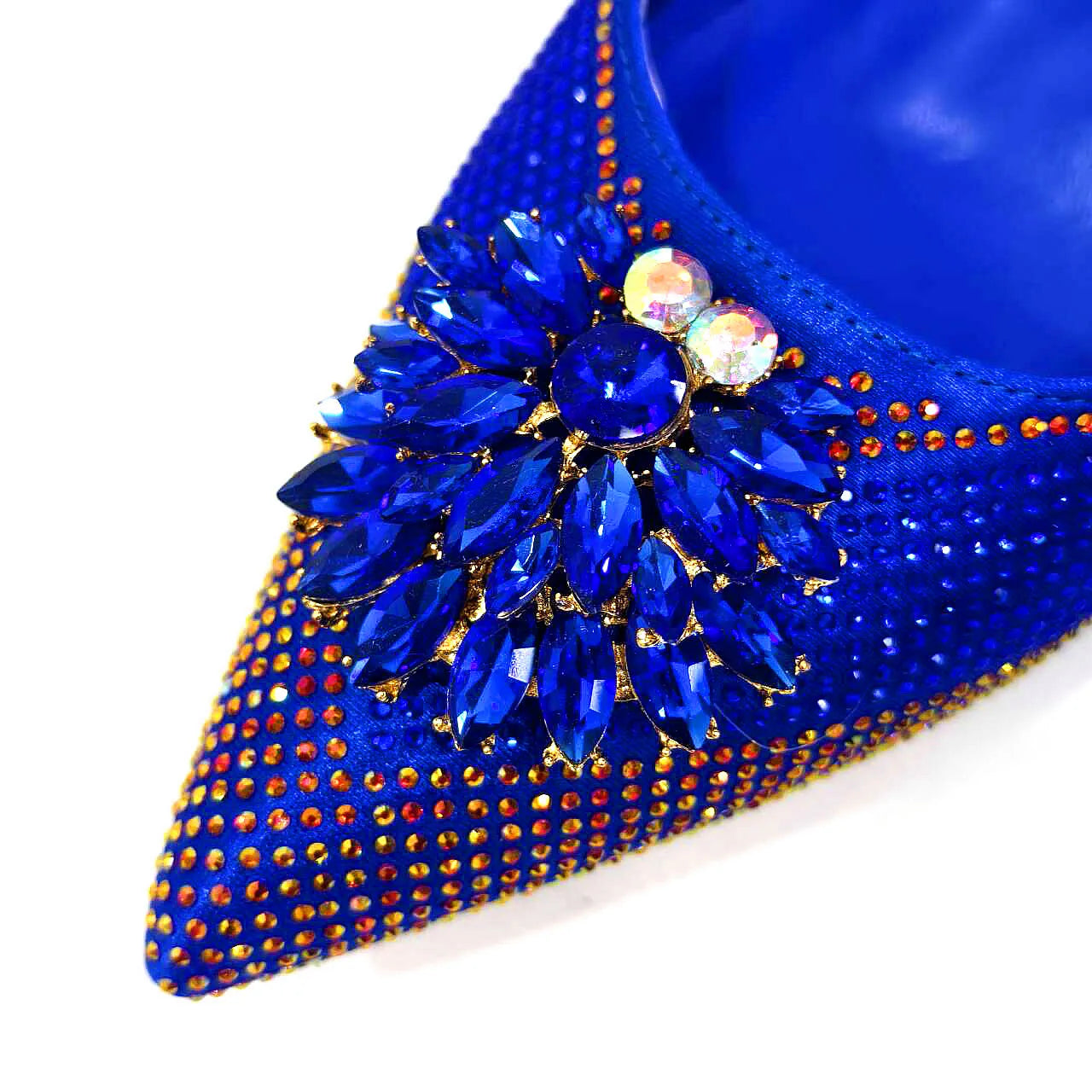 Italian Design Rhinestone Luxury Wine Colour Pointed Toe Shoe & Bag Set Women's High Heels for Parties