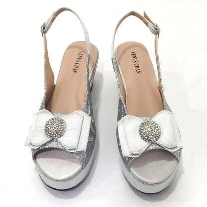 Specially Designed Black African Women's Round Toe High Heels Suitable for Wedding Party