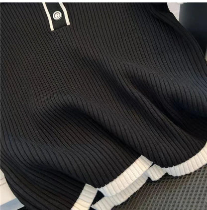 Ice silk knitted short sleeved T-shirt for women's summer 2024 new fashionable and stylish polo shirt top