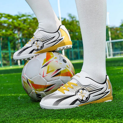 Kids Football Shoes Turf Soccer Cleats Non Slip Lightweight Training Sneakers Indoor Outdoor Futsal Boots Breathable Boys Girls