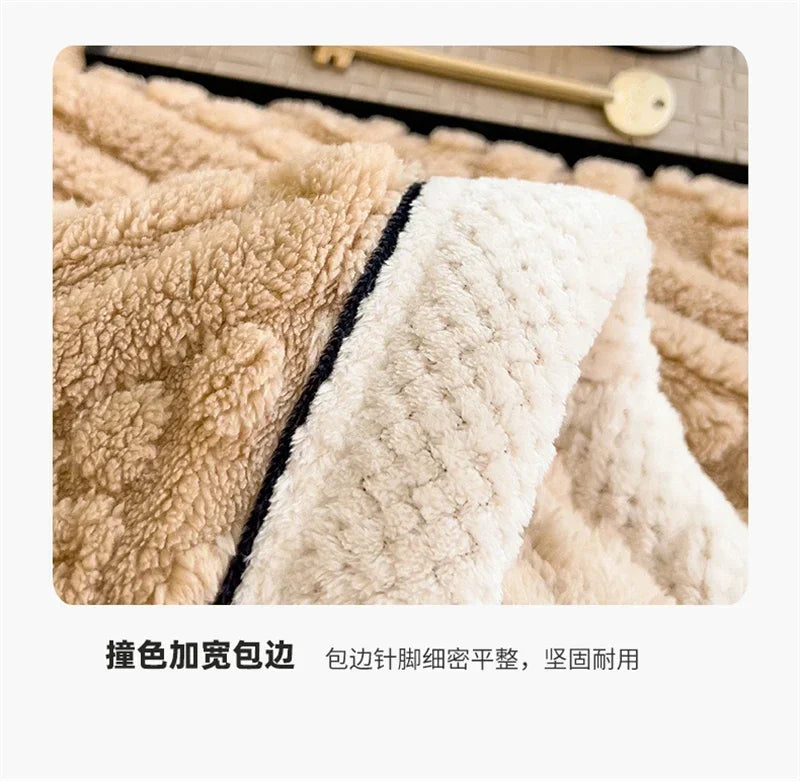 New Carved Velvet Warm Autumn Winter Blanket for Bed Soft Fluffy Sofa Blankets Warmth Cozy Coral Flannel Sofa Cover Blanket Nap