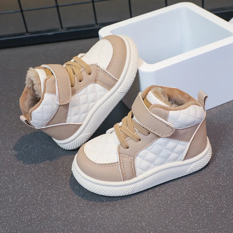 fleece lined sports shoes for boys and girls warm kids shoes for winter running sports shoes and basketball shoes