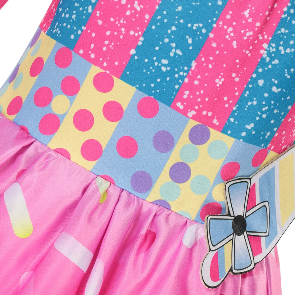 Children's Candy Dress Candy Princess Cosplay Costume Purim Carnival Party Fancy Dress Dress with Candy Hat Suit Prom Costume