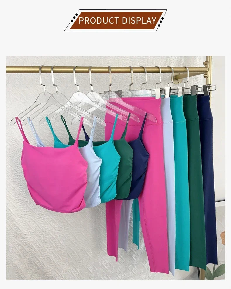 2 Piece Yoga Clothes Women's Tracksuit Athletic Wear Pilates Fitness Suit Gym Workout Push Up Clothes Sports Bra Leggings Suit