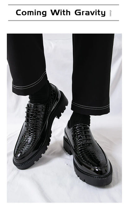 New high-end and trendy pointed-toe leather shoes for men's business formal wear British-style Korean casual shoes