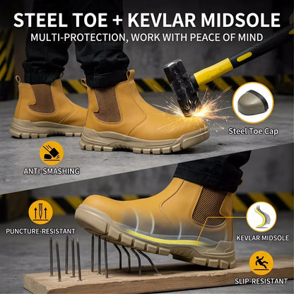 Safety Shoes Men Steel Toe Protective Shoes With Anti Smash Anti Piercing Work Shoes Indestructible Safety Boots
