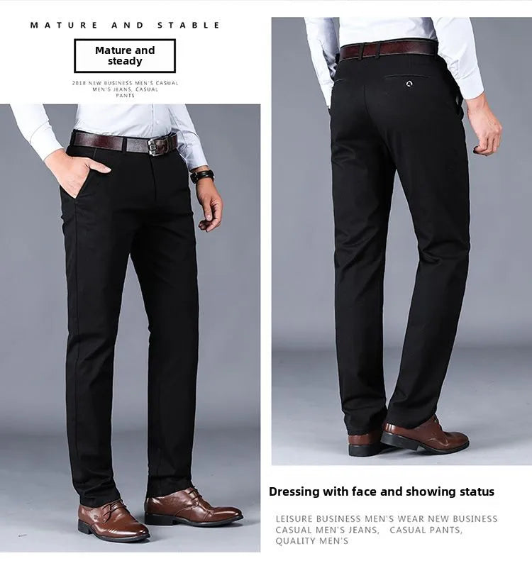 Men's Business Casual Pants Spring Summer Elastic Trousers Office Suit Pant Quick Dry Formal Stretch Pant Breathable Comfortable