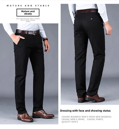Men's Business Casual Pants Spring Summer Elastic Trousers Office Suit Pant Quick Dry Formal Stretch Pant Breathable Comfortable