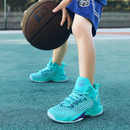 High Quality Children Casual Shoes Mesh Sneakers Comfortable Boy's Sport Shoes Fashion Cushioning Non-slip Kids Basketball Shoes