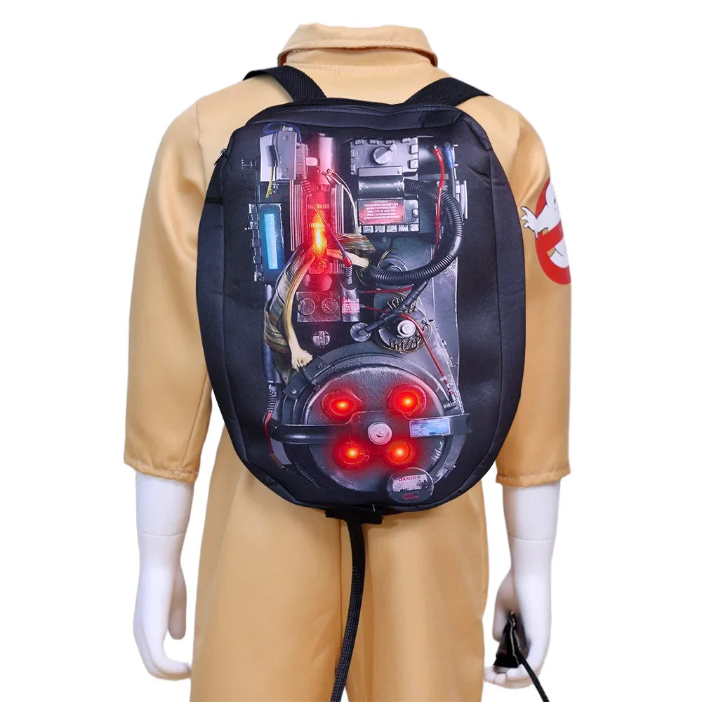 Kids Ghostbusters Movie Cosplay Costumes with Backpack Christmas Gift Carnival Theme Party Clothes Fans Collection