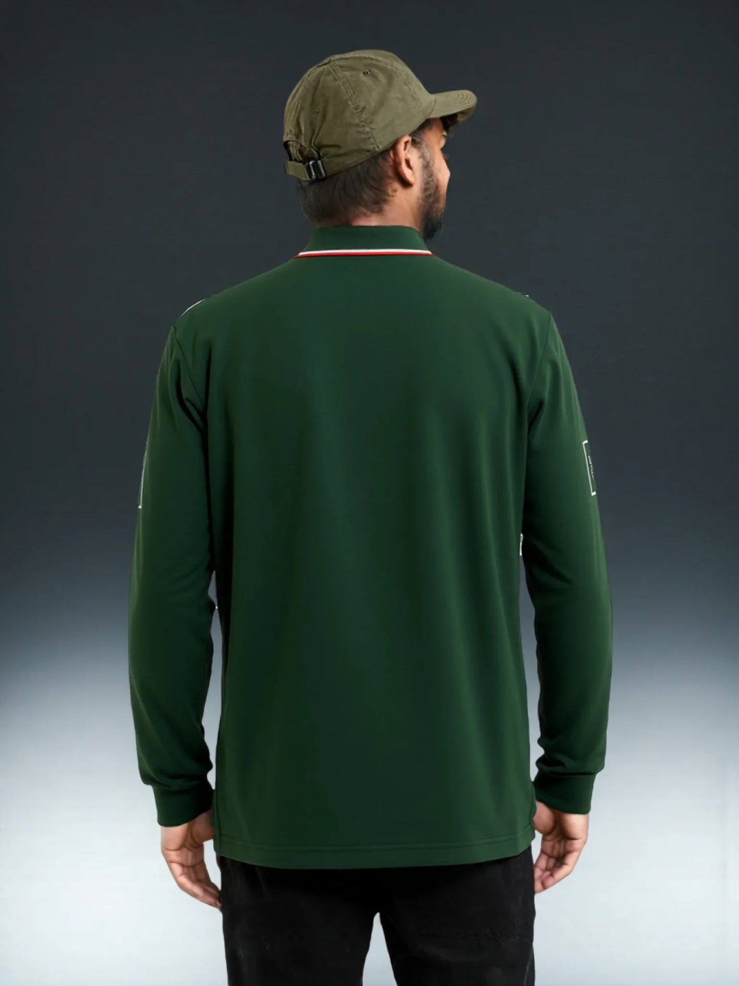 Men's polo shirt Europe Italy long sleeve casual high-end cotton embroidery luxury stitching contrast color original design