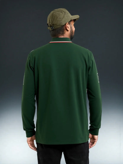 Men's polo shirt Europe Italy long sleeve casual high-end cotton embroidery luxury stitching contrast color original design