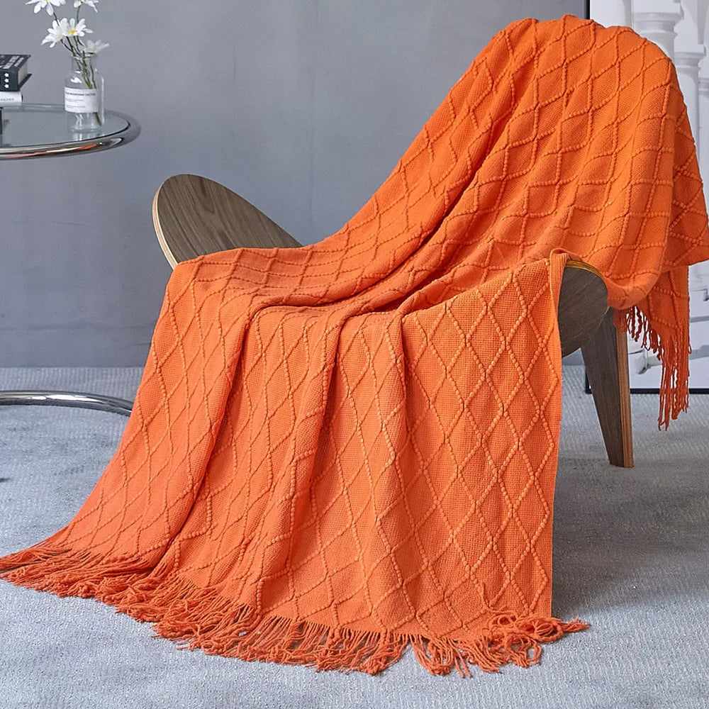 Aesthetic Nordic Plaid Knitted Throw Thread Blankets on the Bed Sofa Throw Travel TV Nap Blankets Soft Towel Bed Plaid Tapestry