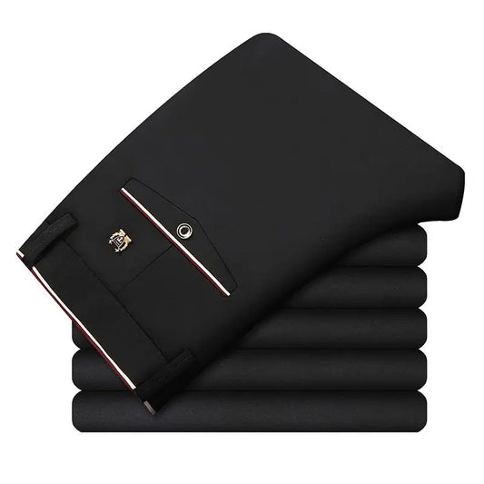 Men's Travel Dress Pants Stretch, No Iron Required Business Trousers, British Classic Slim Fit Lightweight Office Work Pants