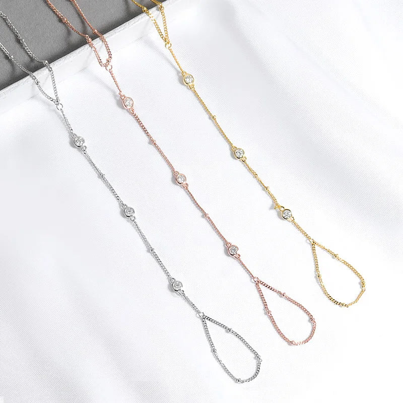 3MM Moissanite Bracelets for Women 14-21cm Wrist Size Adjustable Chain 925 Sterling Silver Plated 18K Wholesale Jewelry