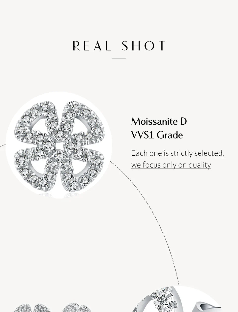 New Women Moissanite Gemstone Stud Earrings For Women Solid 925 Sterling Silver D Color Solitaire Fine Jewelry For Gift