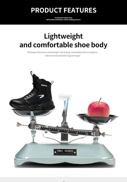 Safety Shoes Men Boots High Top Work Sneakers Steel Toe Cap Anti-smash Puncture-Proof work Boots Indestructible Shoes