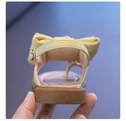 Sparkly Rhinestone Flip Flop for Girls Back Strape Children Slingbacks Shoes Nice Wedding Party Shoes with Large Bow-knot I05302