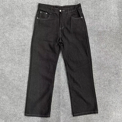 Korean Version New Denim Jeans Retro Men'S Casual Pants High Street Wide Leg Pants Loose Straight Leg Pants
