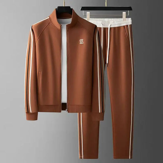 Spring Autumn Fashion Embroidered LOGO Men's Sports and Leisure  Jacket Pants 2-pc Set Youth Street Party Brand Men Sets