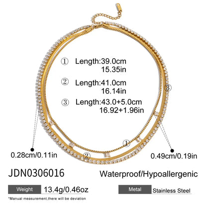 Simple Jewelry 18K Gold Plated Flat Snake Chain Layer Necklace Stainless Steel Snake Rope Chain Necklace Gift