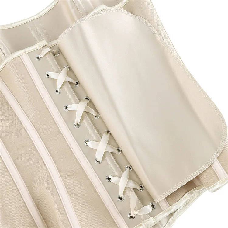 White Sexy Corsets Bustiers for Women Overbust Corset Top Corselet Satin Up Zipper Corsetto Shaper Gothic Korsett Black