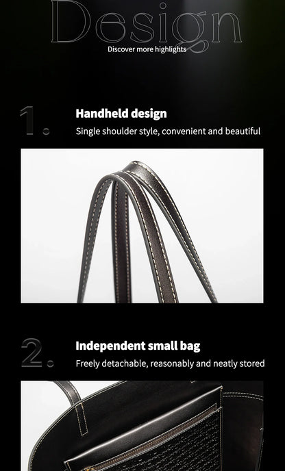 Fashionable Classic Retro Solid Color Women's Bag Large Capacity PVC Material Women's New Single Shoulder Handbag