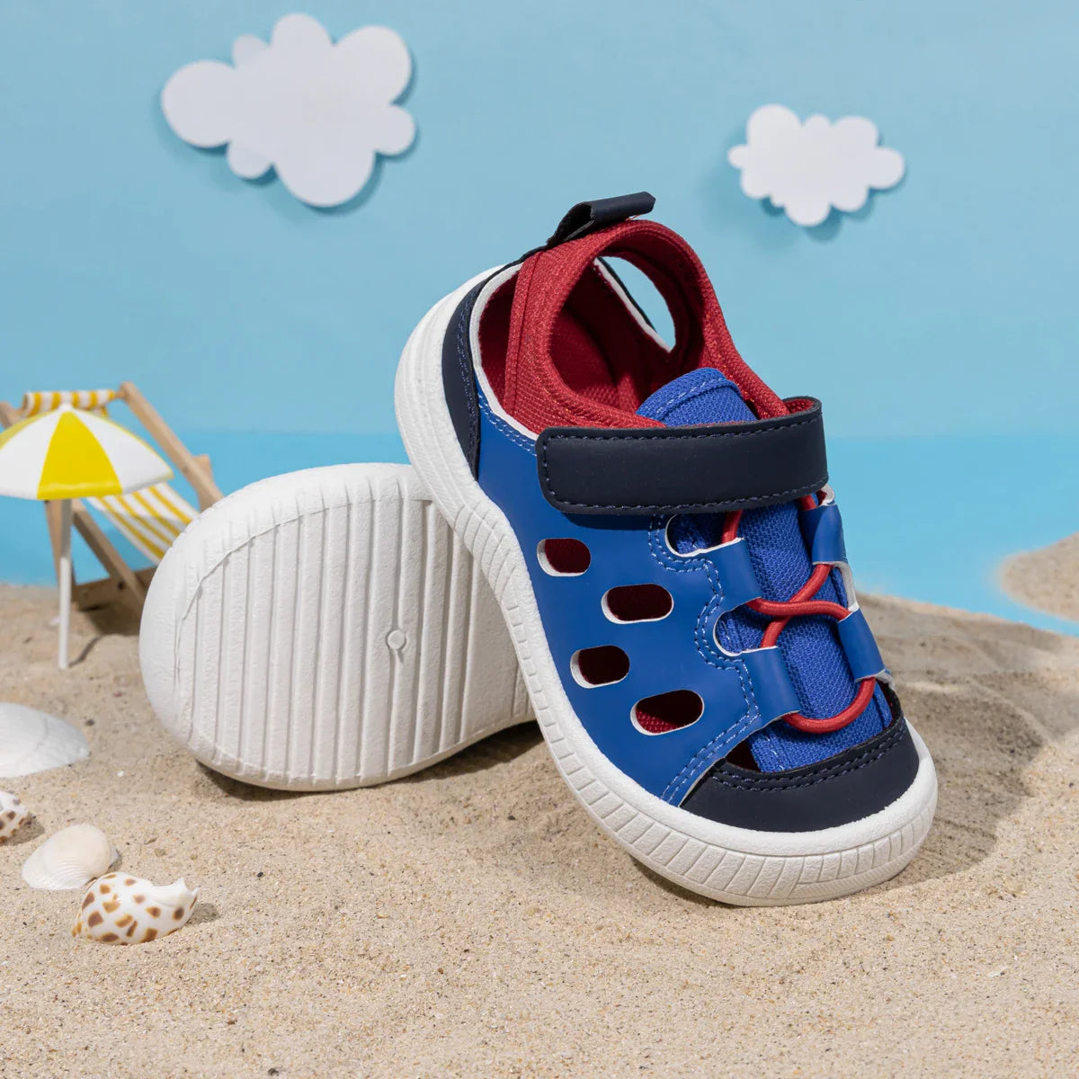 Toddler Little Kid Boys & Girls Closed Toe Sandals Velcro Breathable Cutout Summer Beach Casual Shoes