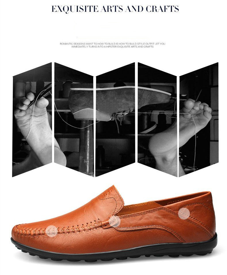 Genuine Leather Men Casual Shoes Luxury Brand Formal Men Loafers Moccasins Italian Breathable Slip on Male Boat Shoes Size 37-47