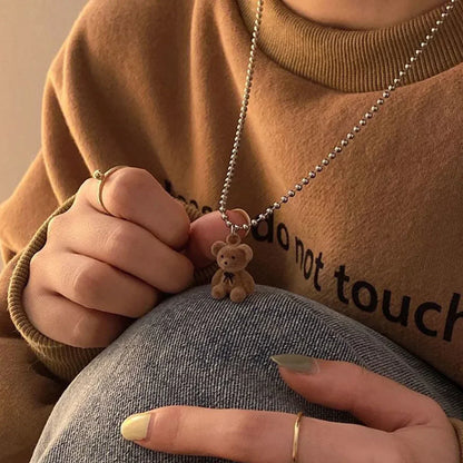 Vintage Irregular Punk Metal Bean Pendant Necklace for Women Adjustable Black Leather Rope Long Clavicle Chain Charm Jewerly
