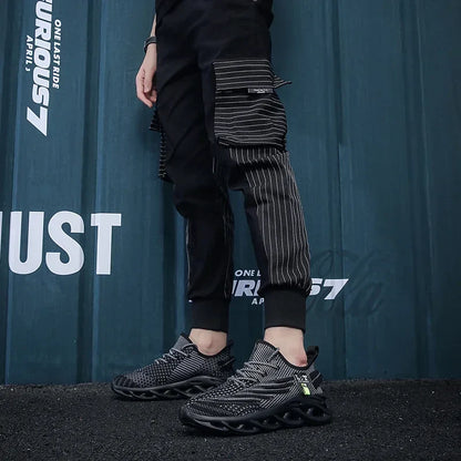 Men Sports Running Black Jogging Shoes Casual Sneakers Outdoor Breathable Mesh Women Light Shock-absorption Sneakers Man