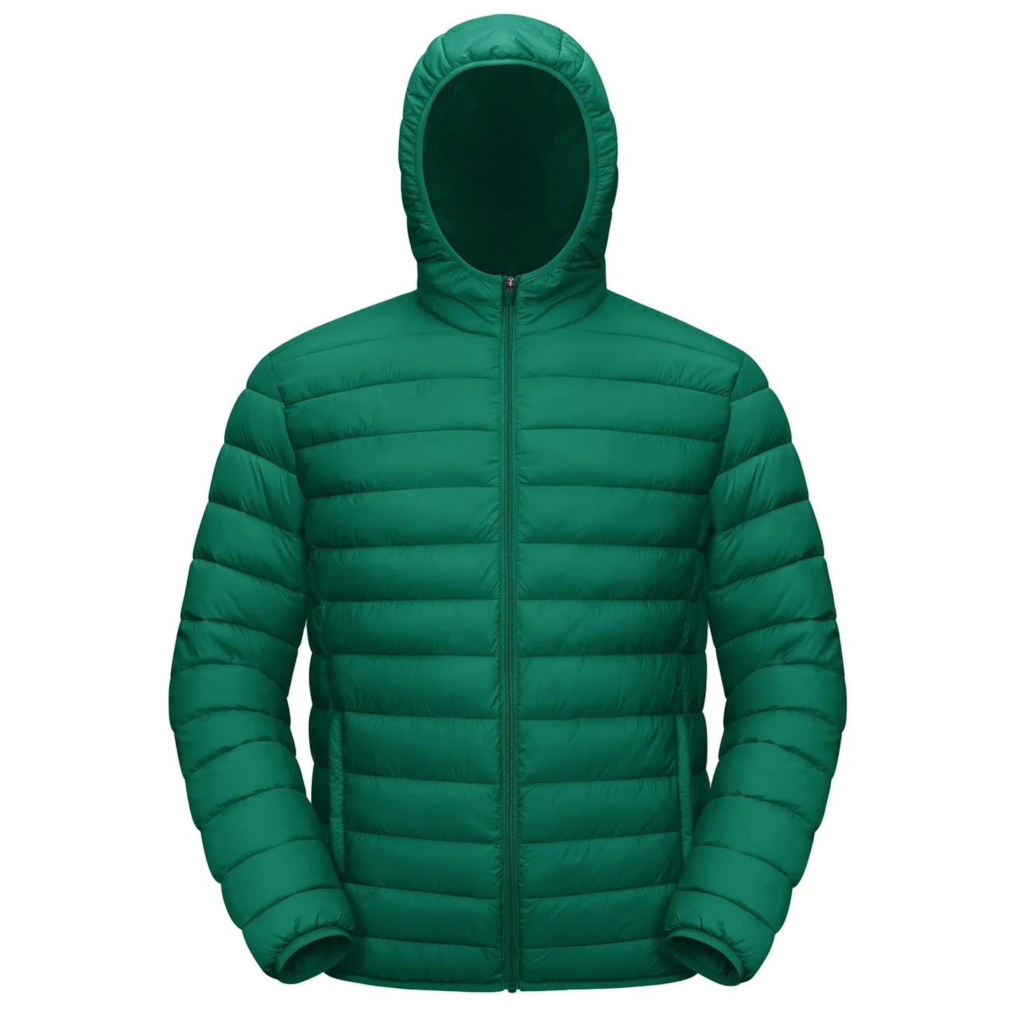 Lightweight Puffer Jackets Mens Water-Repellent Hooded Quilted Jacket Insulated Jacket Padded Coat Male Windbreaker
