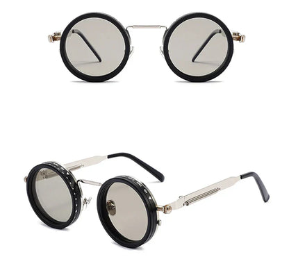 Metal Round Punk ND9-level Adjustable Dimming Sunglasses Women Polarized UV400 Fashion Men Outdoor Sun Glasses