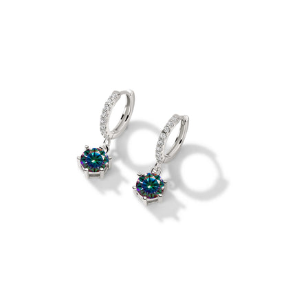 925 Sterling Silver 1 Carat Moissanite Drop Earrings for Women Charm Engagement Fine Jewelry Gift for Female Party Date