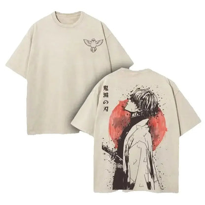 A-Zenitsu Graphic Tshirt Anime Demon Slayer Roupa Masculina Feminina Camisetas de Algodão Lavado Manga Camiseta Casual Vintage Hip Hop Tops