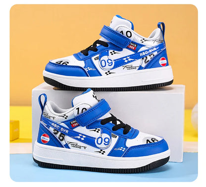 Cute girls and boys basketball shoes school activities children's casual shoes low-cut shoes autumn and winter new leather shoes