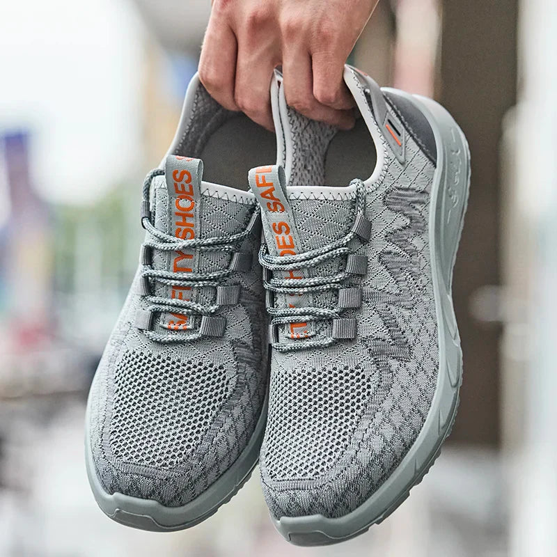 Lightweight Safety Shoes Men Steel Toe Sneakers Puncture Proof Breathable Work Safety Boots Man Comfy Construction Work Shoes