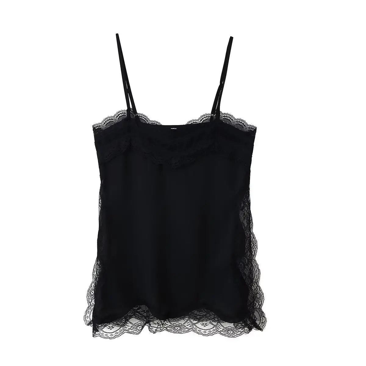 2025 New Women Cami Top Heart Neck Lace Trim Sleeveless Casual Sexy Summer Party Fashion Multi Color