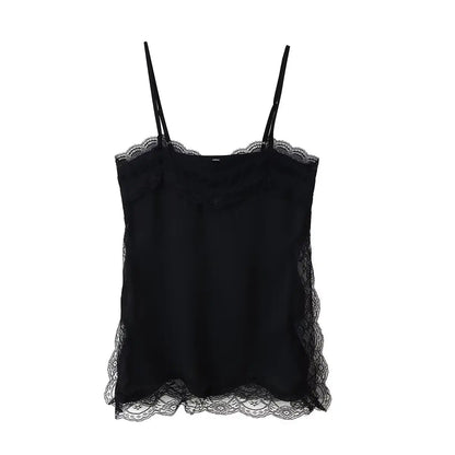 2025 New Women Cami Top Heart Neck Lace Trim Sleeveless Casual Sexy Summer Party Fashion Multi Color