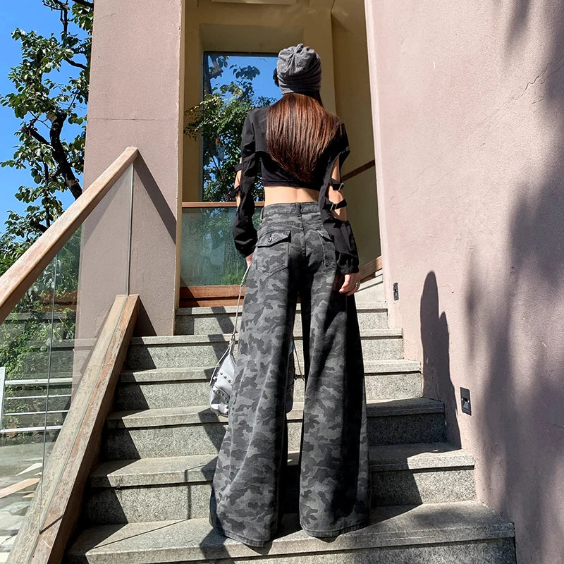 Women Pants High Waist Women's Overalls High-waist Jeans