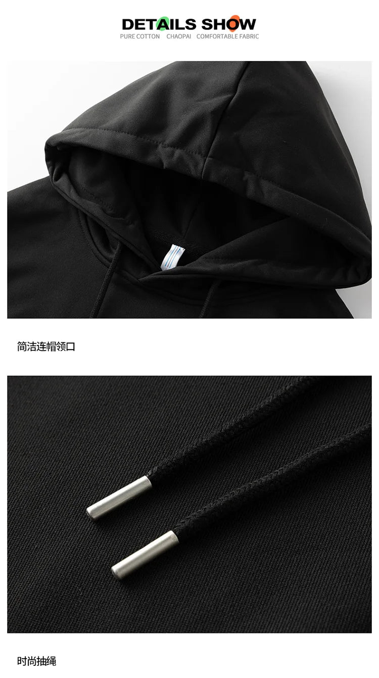 Plus Size Men Hoodie Sweatshirt Pullover 6XL 7XL 90-180kg 100% Cotton Autumn Winter Long Sleeve Sport Tops Big Size Men Clothing
