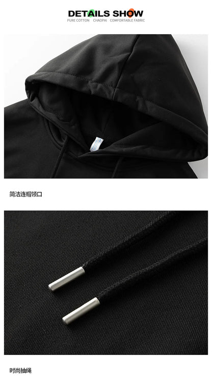 Plus Size Men Hoodie Sweatshirt Pullover 6XL 7XL 90-180kg 100% Cotton Autumn Winter Long Sleeve Sport Tops Big Size Men Clothing