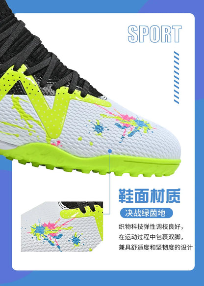 Men New TF Football Boots Society Indoor Original Top Quality Non Slip Male Soccer Shoes Sneakers Ultralight Breathable Ankle