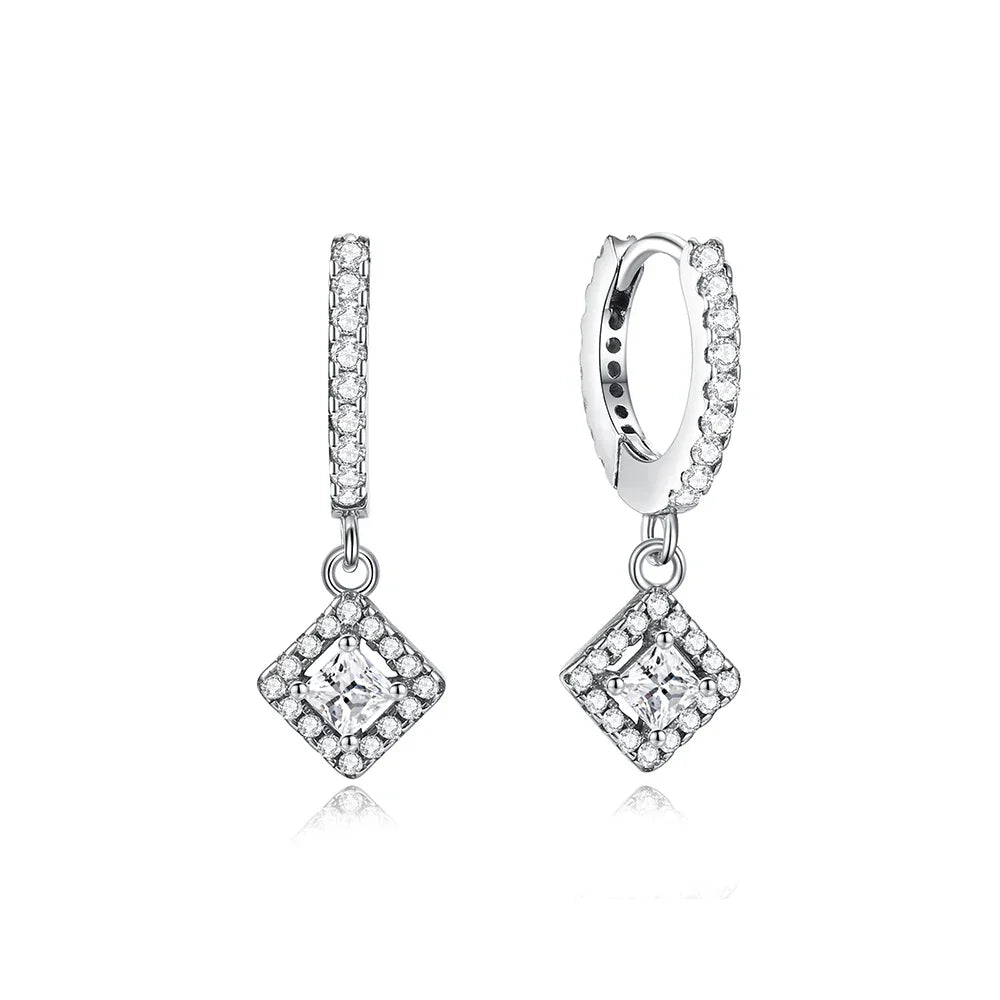 Original 925 Sterling Silver Earrings 2025 Stud Hoop Crystal Earings For Women Rose Gold Crown Heart Infinity Bee Earing Jewelry