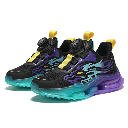 New Anti-skid Leather Kids Sneakers for Boys Running Walking Lightweight Casual Shoes With Fashion Dragon Pattern Size 28-39