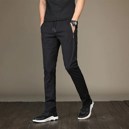 2026 Men's Running Pants Quick-Dry Thin Casual Trousers Sport Pants with Zipper Pockets Sportswear Running Jogging Sportpants ﻿