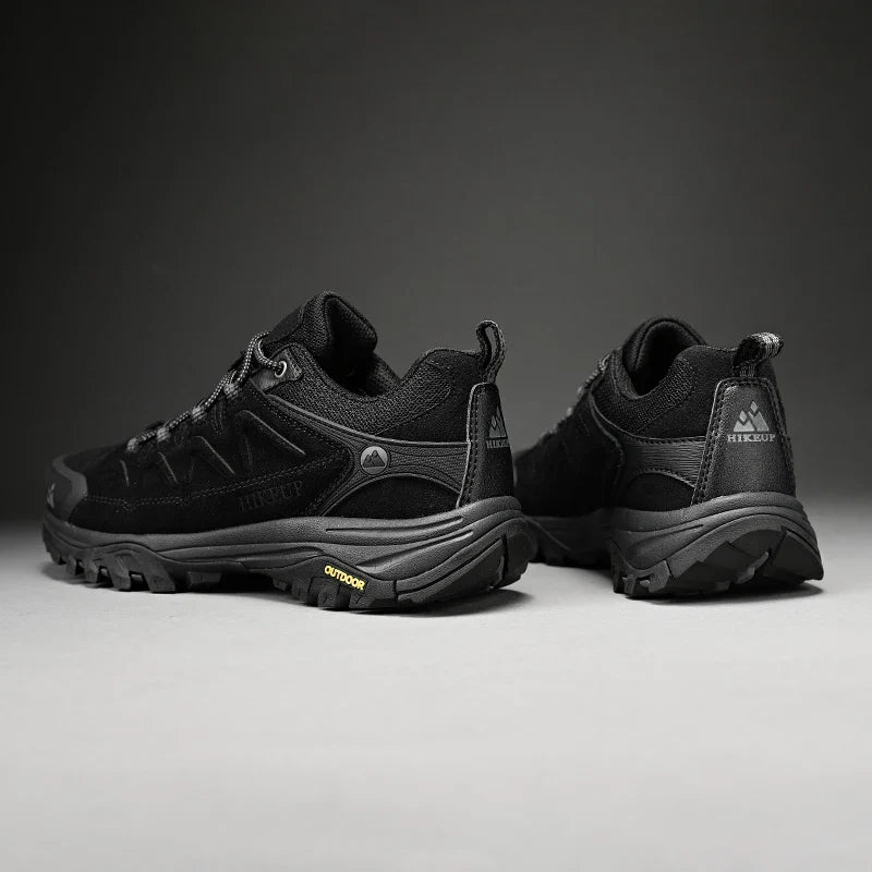 Sapatos Masculinos de Couro HIKEUP para Homens Tênis Casuais Moda Impermeável Inverno Luxo Grife Botas de Trabalho Masculinas Tênis Antiderrapantes