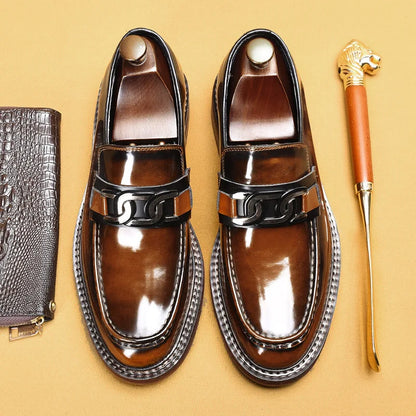 Luxury Slip on Dress Shoes Men Genuine Leather Italian Loafer Shoes for Men Black Brown Brand Formal Oxford Men Casual Shoes