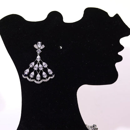 NEW Trendy 2PCS Necklace For Women Luxury Wedding Cubic Zircon CZ African Dubai Bridal Jewelry Set