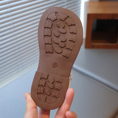 Summer Quick-Dry Children’s Sandals for Girls Non-Slip Soft Sole Toddler Flats Shoes  Princess Style Shoes Party School Elegant
